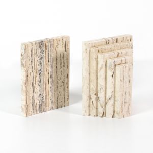 Four Hands - Stepped Bookends - White Travertine - 229703-001