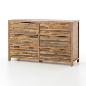 Four Hands - Tuscanspring 6 Drawer Dresser - Driftwood - Rustic Natural - TUS01 - VTUB-06MD-3649 - CLOSEOUT
