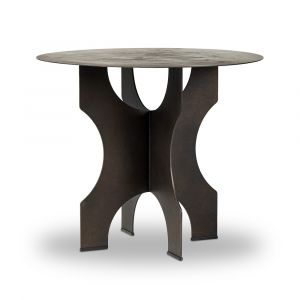 Four Hands - Van Thiel - Round Side Table In Solid Iron - Bronze - 238726-001