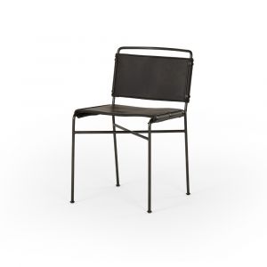 Four Hands - Wharton Dining Chair - Distressed Black - CIRD-20137-405