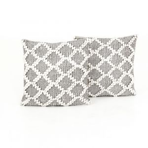 Four Hands - Black & Cream Diamond Pillow - (Set of 2) - 20 - IWIL-285 - CLOSEOUT