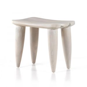 Four Hands - Zuri Outdoor Stool - Ivory Teak - 102424-003