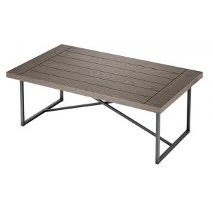 Furnitech - Signature Home - X Coffee Table in Coastal Grey Finish with Graphite Tubular Steel Base - FT48ICFCG