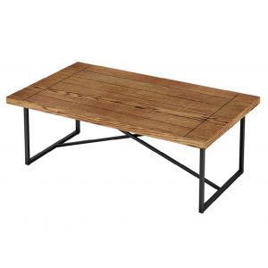 Furnitech - Signature Home - X Coffee Table in Honey Oak with Graphite Tubular Steel Base - FT48ICFHO