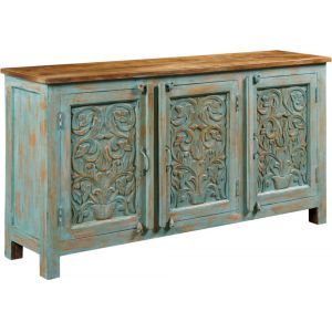 Hammary - Hidden Treasures Vintage Blue Three Door Cabinet - 090-1060