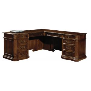 Hekman Furniture - Old World Walnut Burl - Executive L-shape Desk - 79167