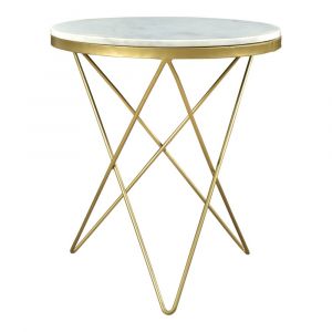 Henry & Mason - Haily Side Table with White Marble Top - HAI-849-WHI-SD