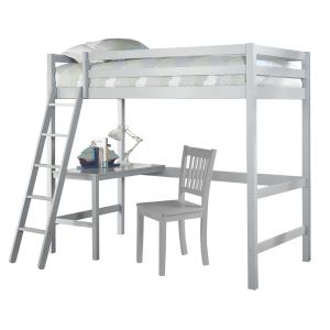 Hillsdale Kids - Caspian Twin Loft Bed with Desk Chair, Gray - 2177-320C