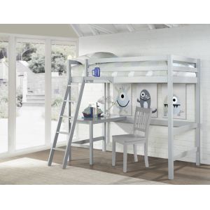 Hillsdale Kids - Caspian Twin Loft Bed with Hanging Nightstand, Gray - 2177-320H