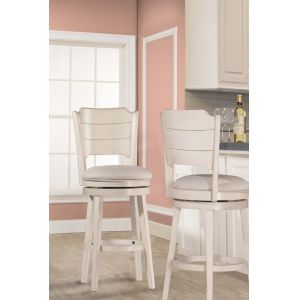Hillsdale - Clarion Swivel Counter Stool Sea White Wood Finish - 4542-826C
