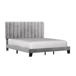 Hillsdale - Crestone Upholstered King Platform Bed, Gray - 2682-660