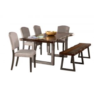 Hillsdale - Emerson Wood 6 Piece Rectangle Dining Set with One Bench and Four Chairs, Gray Sheesham - 5925DTBHC