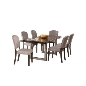 Hillsdale - Emerson Wood 7 Piece Rectangle Dining Set with Upholstered Dining Chairs, Gray Sheesham - 5925DTBC7