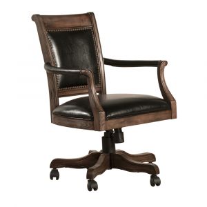 Hillsdale - Freeport Wood Adjustable Height Swivel Caster Chair, Weathered Walnut - 6401-801