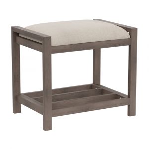 Hillsdale Furniture - Amelia Backless Wood Vanity Stool, Antique Gray - 51077H
