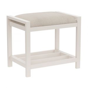 Hillsdale Furniture - Amelia Backless Wood Vanity Stool, White - 51031H