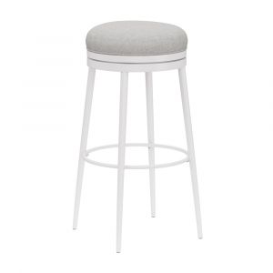 Hillsdale Furniture - Aubrie Metal Backless Bar Height Swivel Stool, White - 4556-832