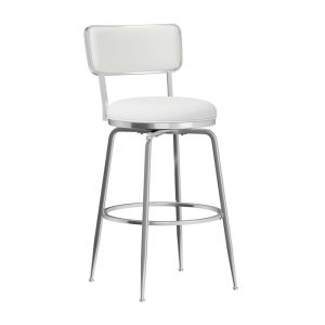 Hillsdale Furniture - Baltimore Metal and Upholstered Swivel Bar Height Stool, Chrome - 5339-830