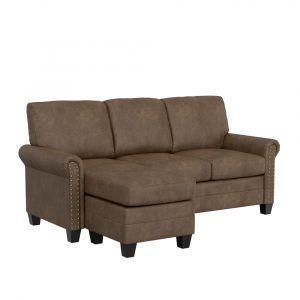 Hillsdale Furniture - Barroway Upholstered Reversible Chaise Sectional, Antique Brown - 9028CHSEC