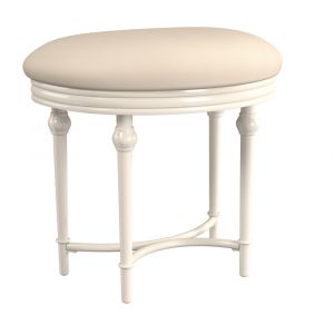 Hillsdale Furniture - Cape May Backless Metal Vanity Stool, Matte White - 50936A