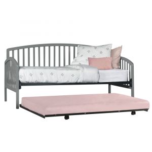 Hillsdale Furniture - Carolina Wood Twin Daybed with Roll Out Trundle, Gray - 2546DBLHTR