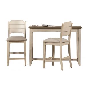 Hillsdale Furniture - Clarion Wood 3 Piece Counter Height Dining Set with Open Back Stools, Sea White - 4542CDT3S2