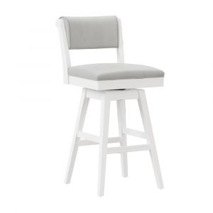 Hillsdale Furniture - Clarion Wood and Upholstered Bar Height Swivel Stool, Sea White - 4542-831