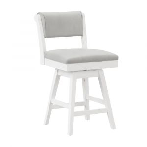 Hillsdale Furniture - Clarion Wood and Upholstered Counter Height Swivel Stool, Sea White - 4542-827