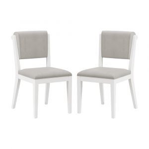 Hillsdale Furniture - Clarion Wood and Upholstered Dining Chairs, Set of 2, Sea White - 4542-806
