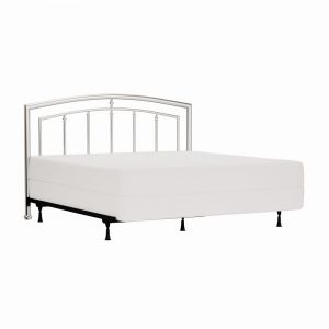 Hillsdale Furniture - Claudia King Metal Headboard with Frame, Matte Nickel - 1685HKR