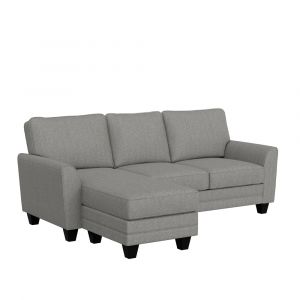 Hillsdale Furniture - Daniel Upholstered Reversible Chaise Sectional with Storage Ottoman, Nature Gray - 9033CHSEC