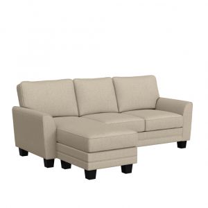 Hillsdale Furniture - Daniel Upholstered Reversible Chaise Sectional with Storage Ottoman, Putty - 9032CHSEC