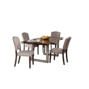Hillsdale Furniture - Emerson Wood 5 Piece Rectangle Dining Set with Upholstered Dining Chairs, Gray Sheesham - 5925DTBC