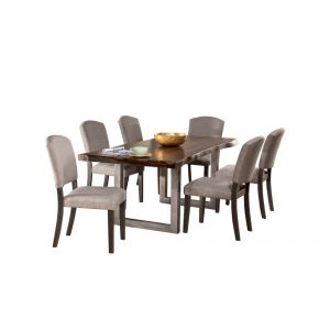 Hillsdale Furniture - Emerson Wood 7 Piece Rectangle Dining Set with Upholstered Dining Chairs, Gray Sheesham - 5925DTBC7