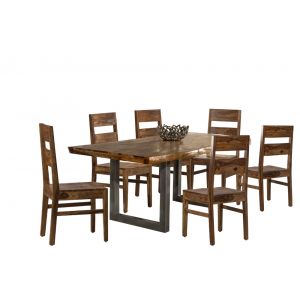 Hillsdale Furniture - Emerson Wood 7 Piece Rectangle Dining Set with Wood Chairs, Natural Sheesham - 5674DTBCW