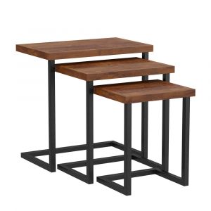 Hillsdale Furniture - Emerson Wood Nesting Tables, Set of 3, Natural Sheesham - 5674-889