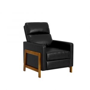 Hillsdale Furniture - Garnett Modern Faux Leather Recliner, Black - 9034-921