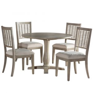 Hillsdale Furniture - Ocala Wood 5 Piece Round Dining Set, Sandy Gray - 4838DT5