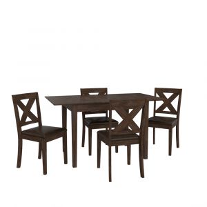Hillsdale Furniture - Spencer Wood 5 Piece Dining Set with X-Back Dining Chairs, Dark Espresso Wire Brush - 5309DT5PC