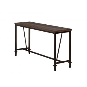 Hillsdale Furniture - Trevino Metal Sofa Table with Wood Top, Distressed Walnut/ Copper Brown - 4236-883