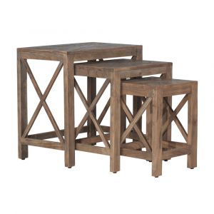 Hillsdale Furniture - Wilkerson Wood 3 Piece Nesting Table Set, Brown - 5294-883