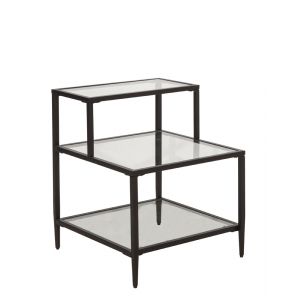 Hillsdale - Harlan Metal and Glass End Table, Black - 5540-995