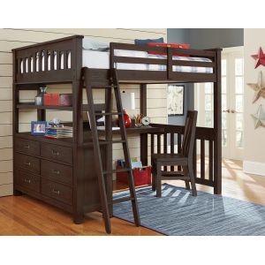Hillsdale Kids - Highlands Full Loft Bed W/ Desk Espresso - 11080ND