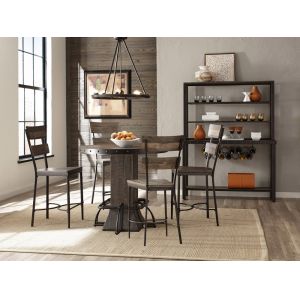Hillsdale - Jennings 5-Piece Round Counter Height Dining Set with Non-Swivel Counter Stools - 4022CDT5PC
