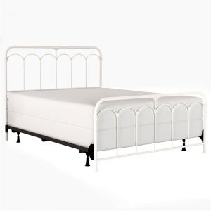 Hillsdale - Jocelyn King Metal Bed, Soft White - 2168BKR