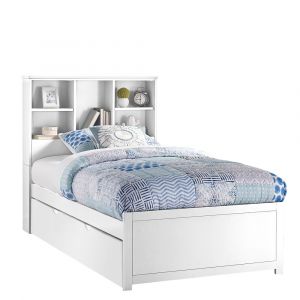 Hillsdale Kids and Teen - Caspian Twin Bookcase Bed with Trundle, White - 2179BTT