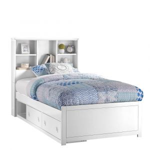 Hillsdale Kids and Teen - Caspian Twin Bookcase Bed with Underbed Storage, White - 2179BTS