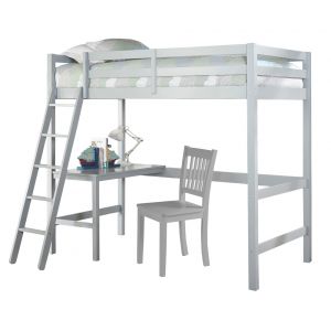 Hillsdale Kids and Teen - Caspian Twin Loft Bed with Desk Chair, Gray - 2177-320C