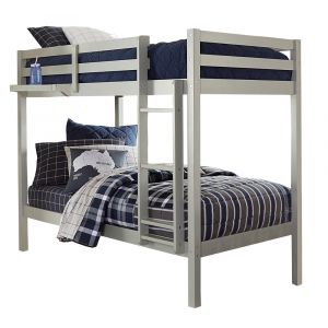 Hillsdale Kids and Teen - Caspian Twin Over Twin Bunk Bed with Hanging Nightstand, Gray - 2177-021H