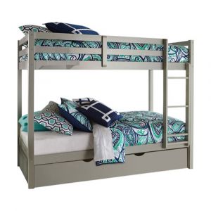 Hillsdale Kids and Teen - Caspian Twin Over Twin Bunk Bed with Trundle, Gray - 2177TBT